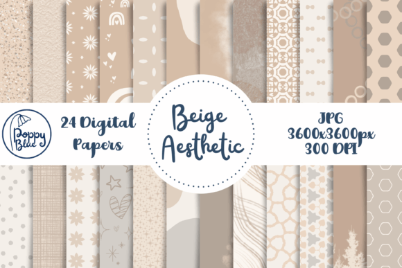 Download Digital Paper Beige Aesthetic - Premium Bundle
