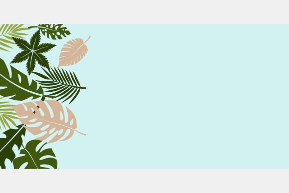 Download Tropical Leaves in Green and Beige Tones - Beige Collection