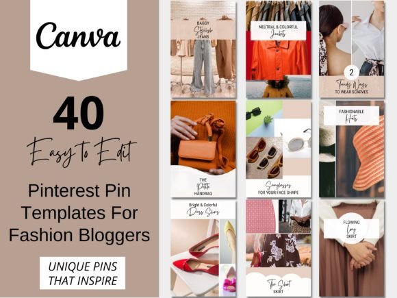 Download Fashion Blogger Pinterest Pin Templates - Fashion Collection