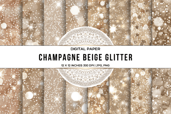 Download Champagne Beige Glitter Paper Set - Premium Resources