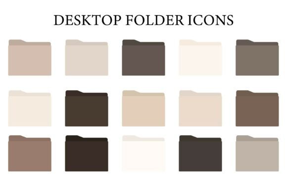 Download 15 Desktop Folder Icons, DARK BEIGE - Beige Collection