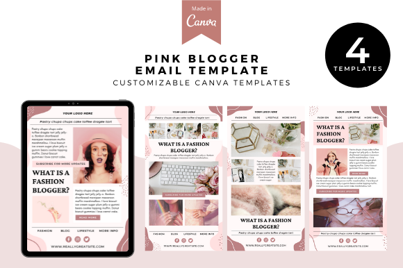 Download Pink Fashion Blogger Email Canva - Fashion Collection
