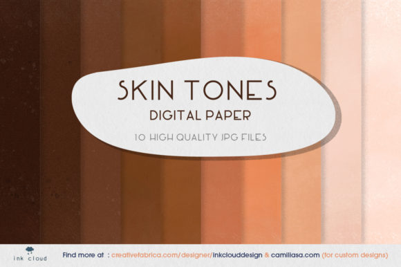 Download 10  Skin Tones Brown Beige Digital Paper - Premium Bundle